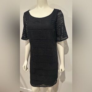 GAP Black Crochet Short Sleeve Mini Dress
